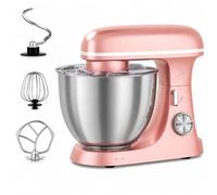 Royal Swiss - Robot pastelero (2000 W, acero inoxidable, 8,5 L, XXL, movimiento planetario, batidora de 6 velocidades, con batidor, gancho y batidor plano, rosa