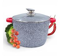 Royal Swiss® - Sartén de inducción con asas extraíbles, diámetro de 28 cm, 10,5 litros, cacerolas de sopa con tapa, revestimiento antiadherente, color beige (Snow White, 28)