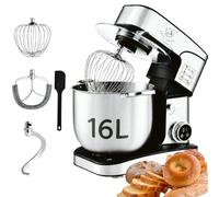 Royal Swiss Amasadora 16L 2800W, Robot de Cocina Profesional con Mezcla Planetaria, 12 Velocidades, Pantalla LED y Temporizador, Batidora para Masas, Pan, Pizza y Repostería