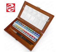 Royal Talens - Van Gogh Acuarela - Caja De Madera Con 24 Pinturas Y Pincel