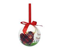 Royal Tara Bola de vaca de Escocia hecha a mano para decoración de árbol de Navidad, 7,5 cm