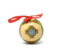 Royal Tara Bola escocesa de cruz alta hecha a mano Decoupage con nudos celtas - Decoración para árbol de Navidad de Escocia 7,5 cm redondo