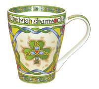 Royal Tara Irish Weave Bone China Taza Collection with Shamrock Ring Print