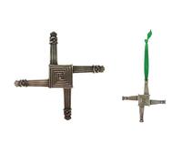 Royal Tara Juego de 2 placas de pared de bronce con diseño de cruz de Santa Brígida