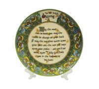 Royal Tara Plato de bendición de porcelana de hueso con manuscritos celtas irlandeses antiguos, utensilios de cocina de cerámica, recuerdo, regalo de inauguración de la casa, diámetro de 20 cm