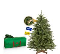 Royal Trees Árbol de Navidad artificial de 150 cm, abeto escandinavo, denso con 516 puntas, árbol de abeto realista, pequeño, incluye soporte de madera estable y bolsa de almacenamiento