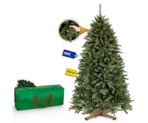 Royal Trees Árbol de Navidad artificial de 180 cm - Abeto siberiano artificial realista y denso con 755 puntas y soporte de madera, Christmas Tree árbol de Navidad verde realista, incluye bolsa de