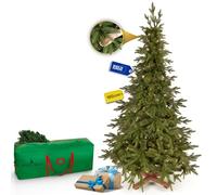Royal Trees - Árbol de Navidad artificial tipo abeto de 180 cm, realista con 520 puntas y soporte de madera resistente, perfecto para decoración de sala de estar, incluye bolsa de almacenamiento