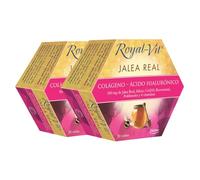 Royal-Vit - Jalea Real Colágeno Ácido Hialurónico, Complemento Alimenticio con 500mg de Jalea Real, Colágeno, Ácido Hialurónico, Silicio, CoQ10, Resveratrol y Polifenoles, 40 viales (Paquete de 2)