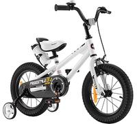 RoyalBaby Freestyle Bicicleta para Niños y Niñas con Freno de Mano y Freno Posavasos 16 Pulgadas Bicicleta Blanca