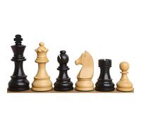 RoyalChessMall -3.9"Tournament Wood Chess Set - Blackened Boxwood - Extra Queens