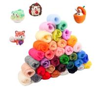 RoyalChic Juego de lana de fieltro de 36 colores, 128 g, lana de cuento de hadas para fieltro húmedo y fieltro seco, lana de oveja natural, lana de fieltro para tejer animales, muñecas, decoraciones