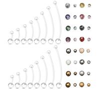 RoyalChic Piercing para el ombligo, bolas de repuesto, plástico, rosca de 1,6 mm, varilla larga 10/12/14/16/25/32/35/38 mm Op Bioflex Banana Piercing Bola de repuesto para el ombligo, 1.6mm, Plástico