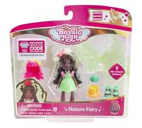 Royale High Muñeca de moda de hada de la naturaleza de 3 pulgadas - 1 figura con 9 accesorios de moda - Código de artículo virtual incluido - Serie 2 - Edades 5+