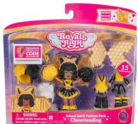 Royale High Paquete de Moda School Spirit de 7.6 cm: Cheerleading - Figura Dark Series 1-1 con 15 Accesorios - Wings Become Rings - Código de artículo Virtual Incluido - A Partir de 5 años