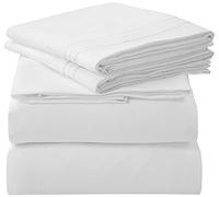 Royale Linens - Juego de sábanas de 4 piezas, ropa de cama de microfibra cepillada de 1800 hilos, 1 sábana bajera, 1 sábana encimera, 2 fundas de almohada, resistente a las arrugas y a la decoloración