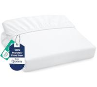 Royale Linens Sábana Bajera tamaño Queen, Calidad de Hotel cepillada 1800, ultrasuave, Resistente a Las Arrugas y a la decoloración, sábana Inferior, Bolsillo Profundo Que se estira hasta 40.6 cm,