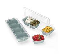 RoyalFay® Estación de mesa para pizza Napoli 2 unidades con 4 insertos cada uno y 2 tapas, recipiente para ingredientes (verde claro)