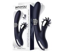 Royalspace Vibrador con Lenguas Estimuladoras y Bolas Internas 360º Azul de Intoyou