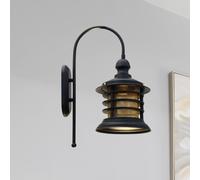 ROYALTECH Aplique de pared Nostalji, negro, altura 48 cm, metal, E27
