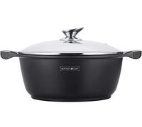 ROYALTY LINE Cacerola con revestimiento de mármol y tapa de cristal (24 cm)