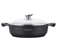 Royalty Line - RL-BR26M - Cacerola Baja con Tapa de Cristal, Antiadherente, Inducción, 26 cm
