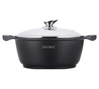 ROYALTY LINE Olla con revestimiento de mármol y tapa de cristal (RL-GS28M 28 cm)