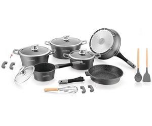 Royalty Line RL-ES1014M Silver Robot de Cocina 3 en 1, Acero Inoxidable Vidrio, Zwart
