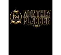 Royalty Maker Monthly Planner: 8x10 Undated Minimalist Layout Calendar for Book Publishers, Goal Setting, Productivity & Scheduling, Organization Black with Gold, COLOR INTERIOR