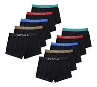 ROYALZ 10 Pack Boxer Estilo de Vida para Hombres Calzoncillos clásicos, 5 Juegos (95% algodón / 5% Spandex), Color:Set 045 (Pack de 10 - Multicolor), Tamaño:M