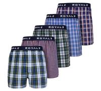 ROYALZ Calzoncillo Bóxer Americano Hombre Set de 5 Azul 100 Algodón Estilo American Style Ropa Interior Ancha Paquete 5, Color:Set 002 (Pack de 5 - Multicolor), Tamaño:XL