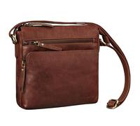 ROYALZ Clásico pequeño bolso de hombro de las señoras de cuero 'Michigan' Bolso de la vendimia como una bolsa de salir Bolsa de Disco Bolsa de todos los días, Color:Roma Coñac Marrón