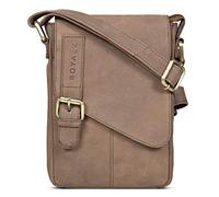ROYALZ 'Louisiana' Bolso Bandolera Pequeño para Hombre Bolsa de Piel Auténtica Vintage Mensajero de Cuero, Color:Montana marrón