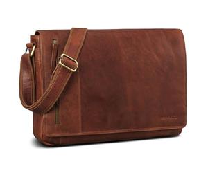 ROYALZ Titel alt New Jersey Maletin Portatil 13-15.6 pulgadas Cuero Auténtico - Bolso Ordenador Portátil Hombre - Gran Bolso de Hombro