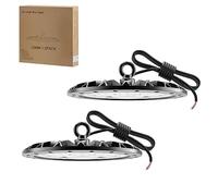 Royana 2PCS 100W 10000LM UFO LED Lámpara Alta Bahía, 6000K Naves Industriales IP65 Impermeable Campana LED Iluminación Comercial Para Garaje Fábrica Taller
