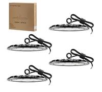 Royana 4PCS 300W 30000LM UFO LED Lámpara Alta Bahía, 6000K Naves Industriales IP65 Impermeable Campana LED Iluminación Comercial Para Garaje Fábrica Taller