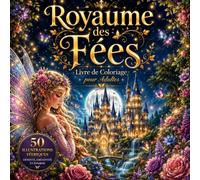 Royaume des Fées Livre de Coloriage pour Adultes: 50 Illustrations Fantasy Féeriques, Forêts Enchantées, Créatures Magiques et Univers Imaginaires pour Seniors et Adolescents à Colorier