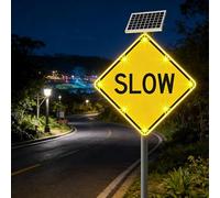 RoyceBee Panel Solar LED Parpadeante 60x60 cm para la Protección de Peatones - Fabricado en Aluminio de Alta Reflexión, Resistente a la Intemperie IP65 - para Vías, Recintos Escolares y Obras