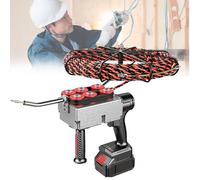 RoyceBee Tiracables de Cinta de 30 M para Pared con 3 Alambres de Bloqueo MetáLicos, Varillas para Cable EléCtrico, para Cables de ComunicacióN, Pared y Conductos de Suelo,1battery