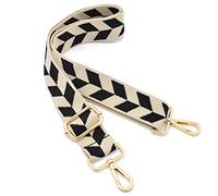 ROYGBCP Correa de repuesto para bolso de hombro, correa cruzada ajustable para mujer, bolsa de hombro ancha, Caqui a cuadros + metal dorado, Width: 1.5''