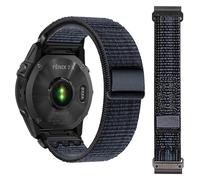 RoYiio Correa de reloj de nailon para Garmin Fenix E/Fenix 8 47 mm 51 mm /Enduro 3 /Epix/Quatix/Marq /D2 /Tactix, cómoda y transpirable, correa deportiva de repuesto para QuickFit 22 mm, color negro y