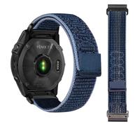 RoYiio Correa de reloj de nailon para Garmin Fēnix/Epix/Quatix/MARQ Series/Descent Series/D2 Series/Enduro/Tactix, cómoda y transpirable, correa deportiva de repuesto para QuickFit 26 mm, azul