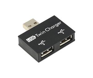 ROYJJ Adaptador divisor USB 2.0 macho a doble de 2 puertos, convertidor de cable USB de carga para laptop, PC, concentrador extensor dedicado de carga uno a dos