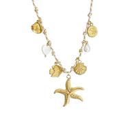 ROYJJ Coastals - Collar con colgante de estrella de mar de concha de tortuga, ideal para regalos de playa o accesorios de moda diarios, collar ajustable, talla única, como se describe, como se