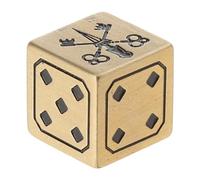ROYJJ Dados de 6 caras de 15 mm D6 de metal para juego de rol, cubos dorados, accesorios de juego de latón alisado