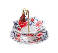 ROYJJ Delicado juego de colador de té de cerámica hecho a mano con patrón tradicional para tés culturales, reuniones, juego de filtros de té de cerámica