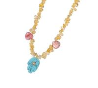 ROYJJ Elegante collar de mano de Fátima que simboliza protección y buena suerte en tono elegante con piedras naturales resistentes, materiales de buena suerte, talla única, como se describe, como se