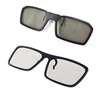 ROYJJ Gafas 3D polarizadas pasivas con clip para cines, no se pueden utilizar proyectores 3D, gafas 3D con clip de vibración cuadrado individual/pasivo