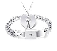 ROYJJ Juego de collar con colgante de corazón para pareja