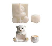ROYJJ Juego de moldes de silicona con forma de oso y taza circular de vela para hacer velas, jabón, yeso, decoración de resina
